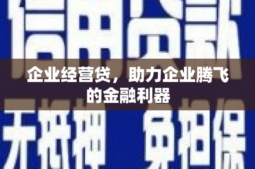 通山企业经营贷，助力企业腾飞的金融利器