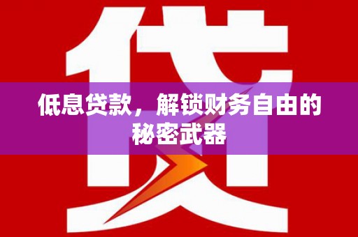 通山低息贷款，解锁财务自由的秘密武器