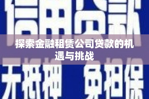 通山探索金融租赁公司贷款的机遇与挑战