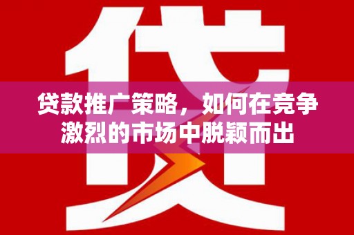 通山贷款推广策略，如何在竞争激烈的市场中脱颖而出