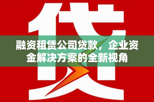 通山融资租赁公司贷款，企业资金解决方案的全新视角