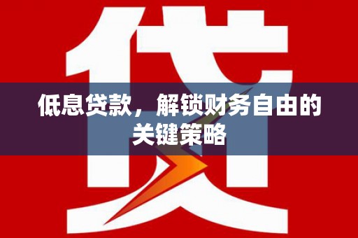 通山低息贷款，解锁财务自由的关键策略