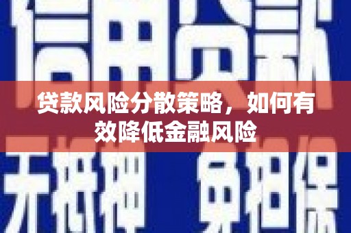 通山贷款风险分散策略，如何有效降低金融风险
