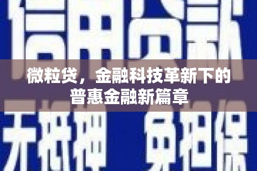 通山微粒贷，金融科技革新下的普惠金融新篇章