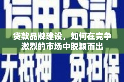 通山贷款品牌建设，如何在竞争激烈的市场中脱颖而出