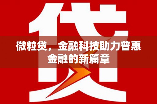 通山微粒贷，金融科技助力普惠金融的新篇章