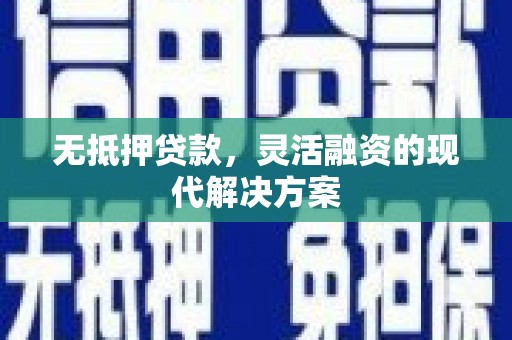 通山无抵押贷款，灵活融资的现代解决方案