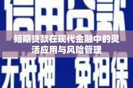 通山短期贷款在现代金融中的灵活应用与风险管理
